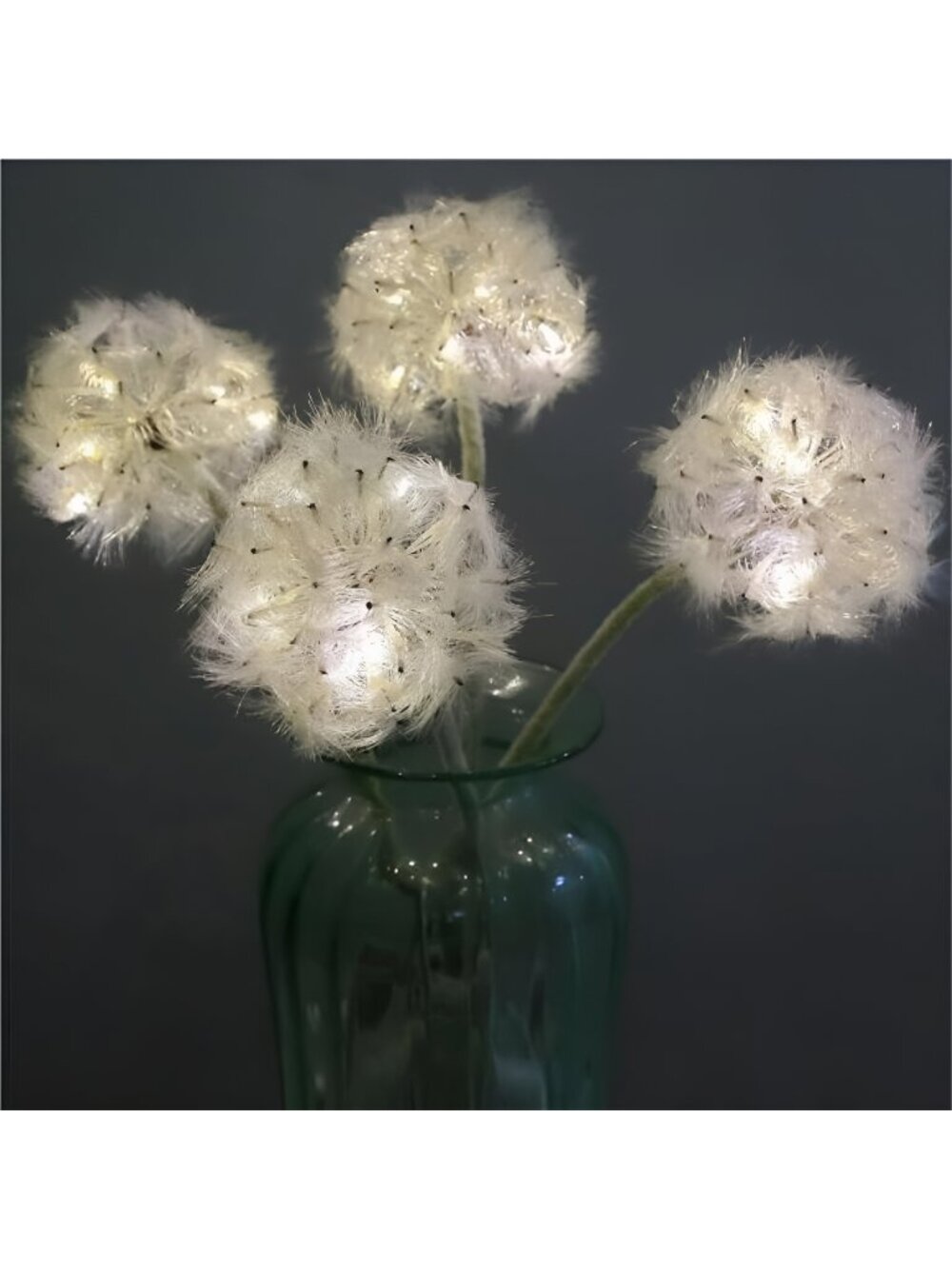Artificial Dandelion Flowers with LED Lights with Timer Faux Dandelion